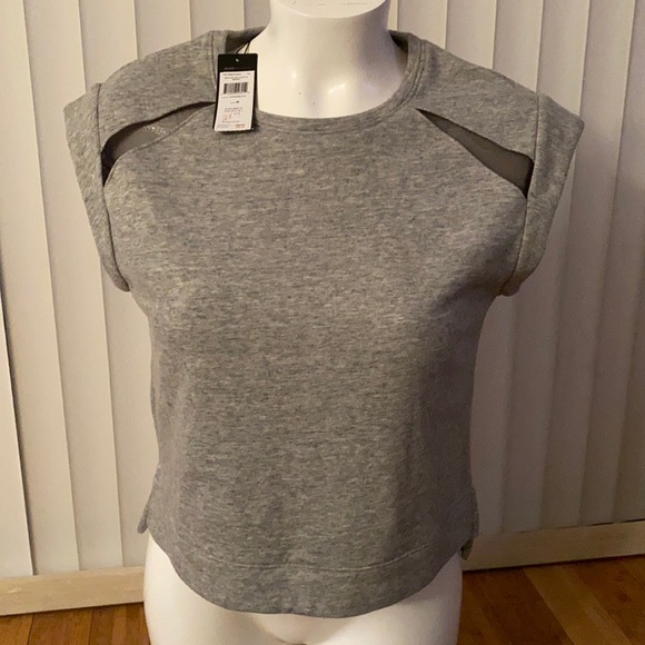 New BCBG Gray Sleeveless Sweatshirt - Picture 1 of 4